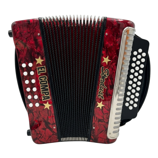 ACORDEON EL COMPA BBEBAB (SI-MI-LA) ROJO