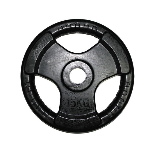 Disco Olímpico 15KG de Goma PL26 Fortis Negro - FOR-PL26-15.0-BLK