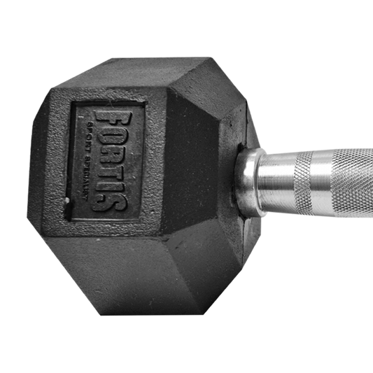 Mancuerna Hexagonal 20LBS Fortis DB6101 Caucho Negro - FOR-DB6101-20.0