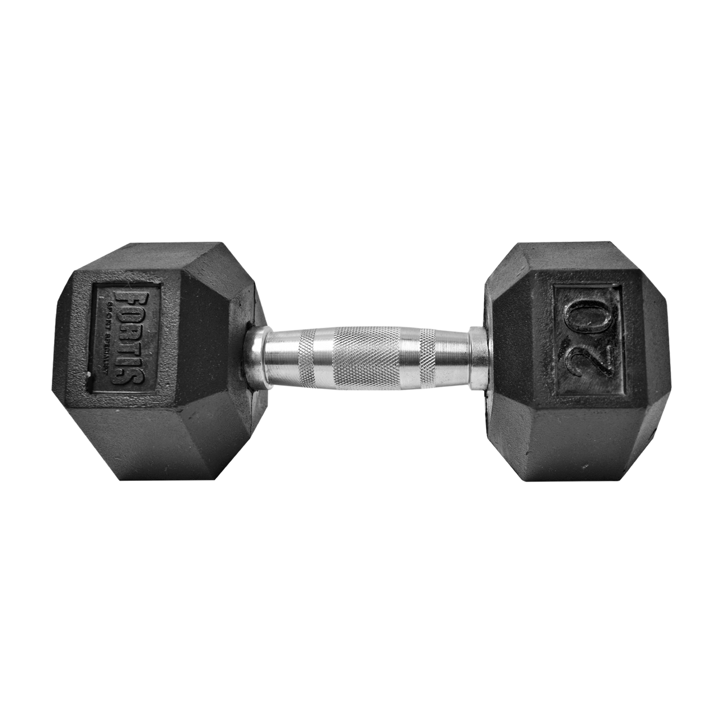 Mancuerna Hexagonal 20LBS Fortis DB6101 Caucho Negro - FOR-DB6101-20.0