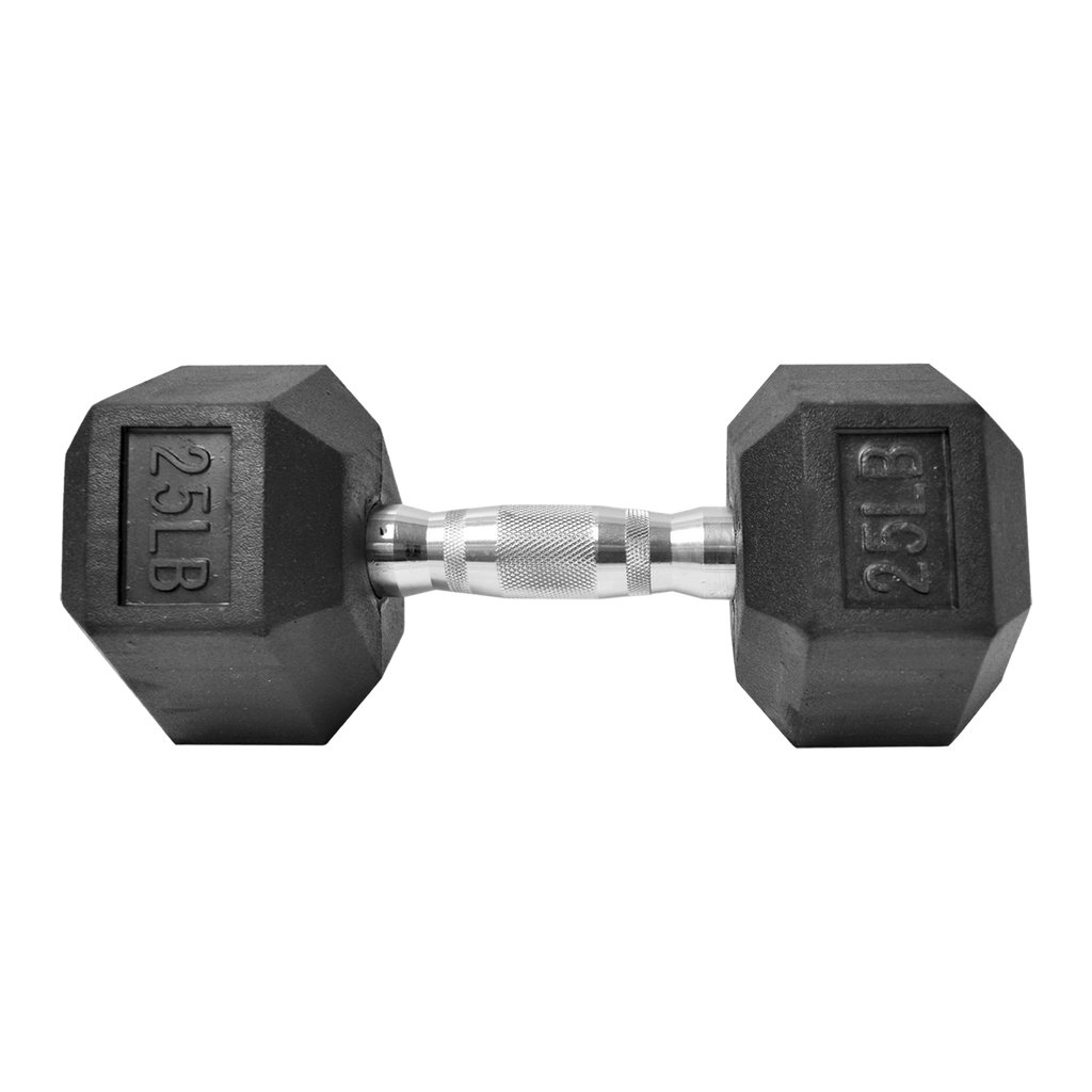 Mancuerna Hexagonal 25LBS Fortis DB6101 Caucho Negro - FOR-DB6101-25.0