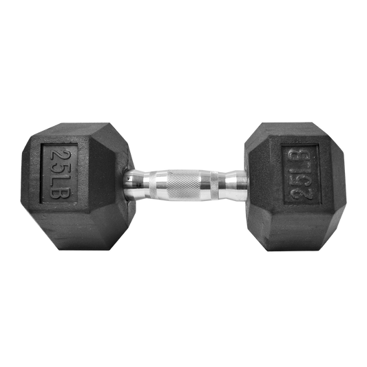 Mancuerna Hexagonal 25LBS Fortis DB6101 Caucho Negro - FOR-DB6101-25.0