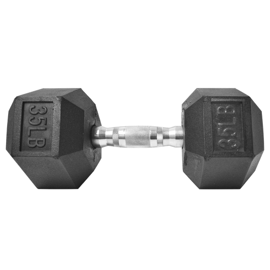 Mancuerna Hexagonal 35LBS Fortis DB6101 Caucho Negro - FOR-DB6101-35.0