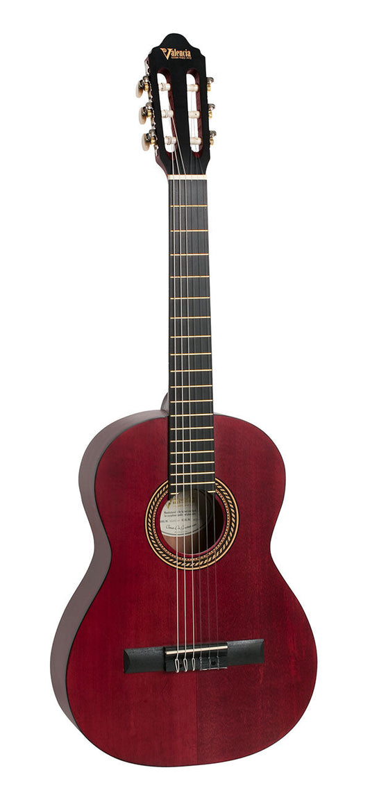Guitarra Valencia VC203-TWR Clásica 3/4 Rojo Mate - CRT-VC203-TWR