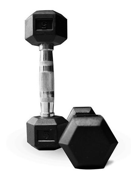 Mancuerna Hexagonal 5LBS Fortis DB6101 Caucho Negro - FOR-DB6101-05.0