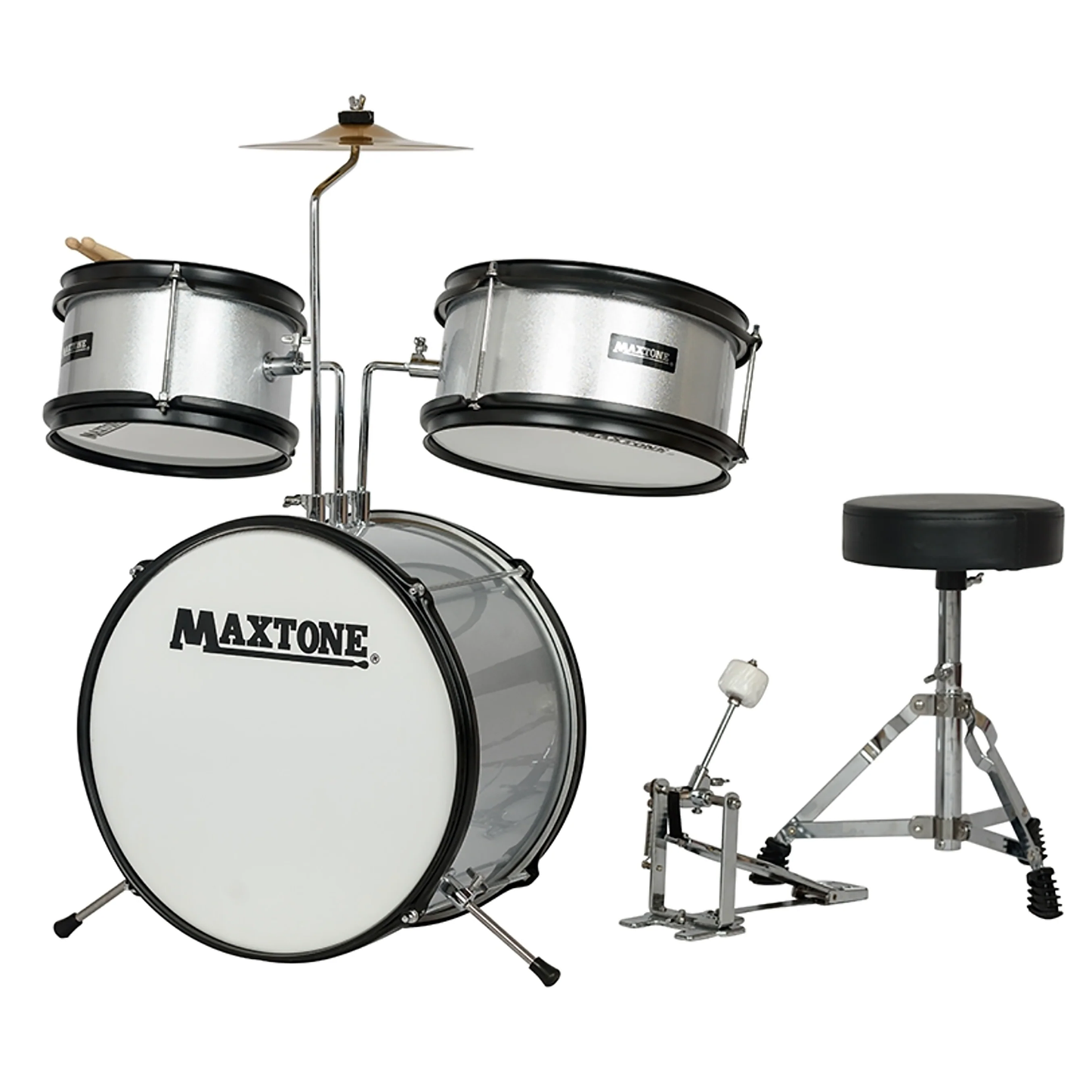 BATERIA JR. 5 PIEZAS PLATEADO