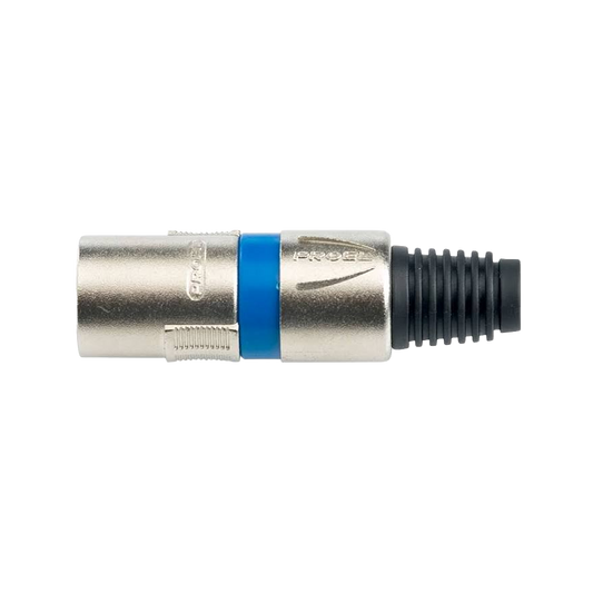 CONECTOR XLR MACHO NICKEL ARO AZUL