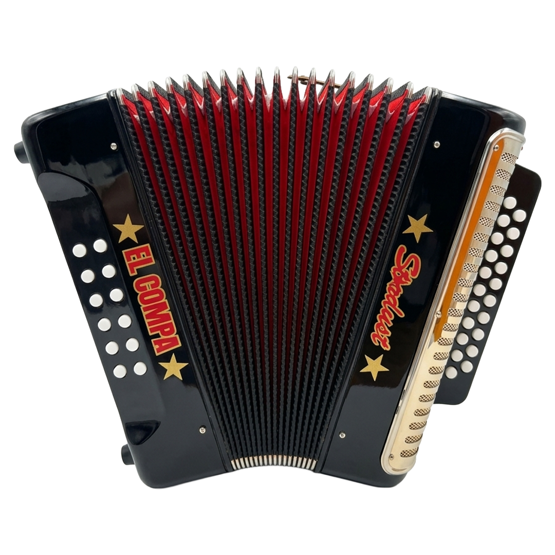 ACORDEON EL COMPA ADG (LA-RE-SOL) NEGRO