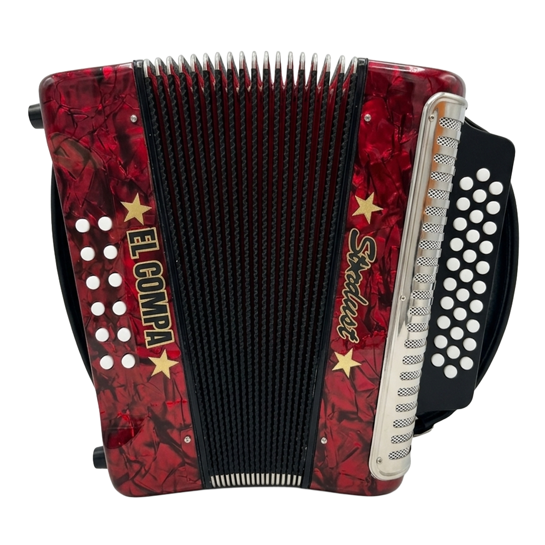 ACORDEON EL COMPA BBEBAB (SI-MI-LA) ROJO