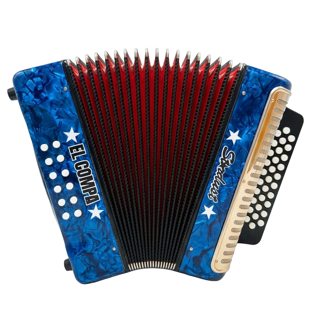 ACORDEON EL COMPA GFC (SOL-DO-FA) NEGRO