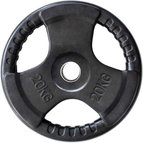 Disco Olímpico 20KG de Goma Fortis PL26 Negro - FOR-PL26-20.0-BLK – La ...