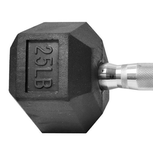 Mancuerna Hexagonal 25LBS Fortis DB6101 Caucho Negro - FOR-DB6101-25.0