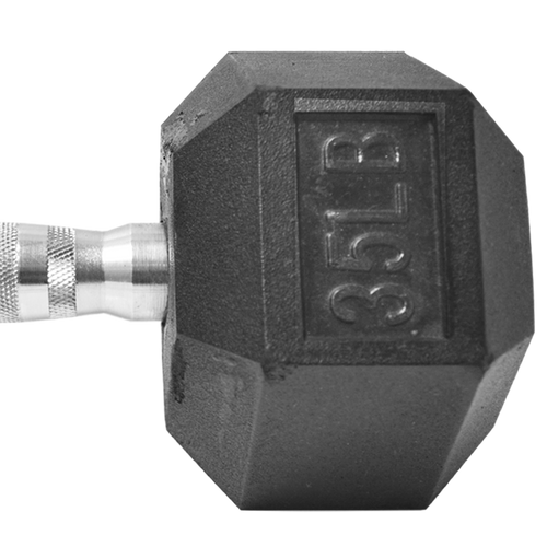 Mancuerna Hexagonal 35LBS Fortis DB6101 Caucho Negro - FOR-DB6101-35.0