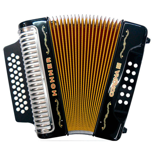 Acordeón Corona III GCF (Sol-Do-Fa) A5721 Hohner Negro - HOH-A5721
